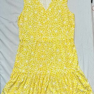 Jude Connally V-Neck Yellow Patterned Dress